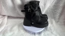Gothic Chunky Platform Black Ankle Boots Women 2026 Autumn Punk Metal Belt Buckle Thick Bottom Short Boots Woman's Y2K Shoes 43