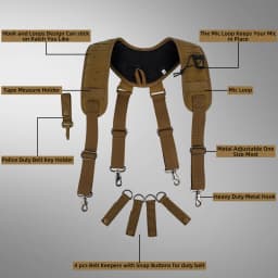 Metal Hook Tactical Suspenders for Duty Military Belt Harness Police Suspenders Law Enforcement Belt