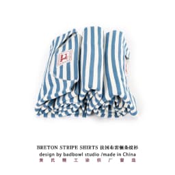 Men Loose Fit One Shoulder Sea Soul Long Sleeve T Shirt Blue White Breton Striped 100% Cotton Versatile Casual Tops