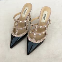 Women's sandals luxury Brand Shoes Woman 2025 trend Ankle Strap Summer Rivets High Heels Slippers Design Pointed Toe Sexy party