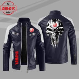European Size Yamaha Motorcycle Logo Printed Riding Suit PU Leather Jacket Autumn/winter Men's Jacket Racing Suit Workwear