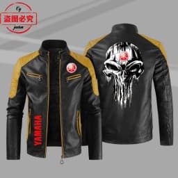 European Size Yamaha Motorcycle Logo Printed Riding Suit PU Leather Jacket Autumn/winter Men's Jacket Racing Suit Workwear