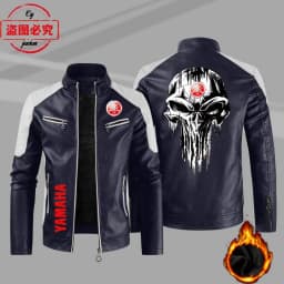 European Size Yamaha Motorcycle Logo Printed Riding Suit PU Leather Jacket Autumn/winter Men's Jacket Racing Suit Workwear