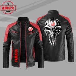 European Size Yamaha Motorcycle Logo Printed Riding Suit PU Leather Jacket Autumn/winter Men's Jacket Racing Suit Workwear