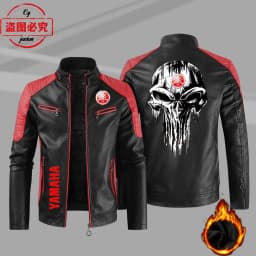 European Size Yamaha Motorcycle Logo Printed Riding Suit PU Leather Jacket Autumn/winter Men's Jacket Racing Suit Workwear