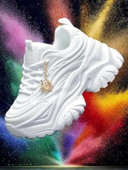 Women's Four Seasons Outdoor Sports Shoes Pure White Summer Chunky Sneakers Soft Sole Cushioned Running Shoes for Women