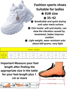 Women's Four Seasons Outdoor Sports Shoes Pure White Summer Chunky Sneakers Soft Sole Cushioned Running Shoes for Women