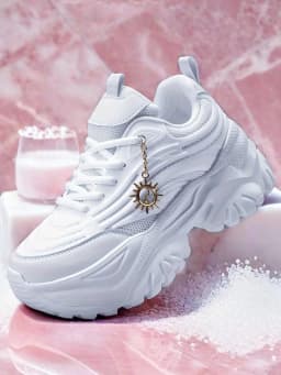 Women's Four Seasons Outdoor Sports Shoes Pure White Summer Chunky Sneakers Soft Sole Cushioned Running Shoes for Women