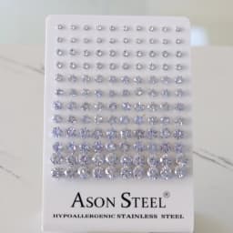 60Pairs/Lot Stainless Steel 3-8MM Clear Round Crystal Zircon Stud Earrings 4/6 Prong Tragus Cartilage Piercing Jewelry Wholesale