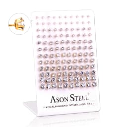 60Pairs/Lot Stainless Steel 3-8MM Clear Round Crystal Zircon Stud Earrings 4/6 Prong Tragus Cartilage Piercing Jewelry Wholesale