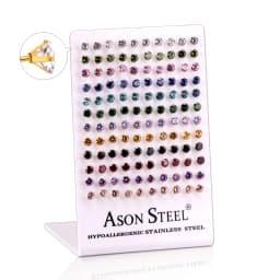 60Pairs/Lot Stainless Steel 3-8MM Clear Round Crystal Zircon Stud Earrings 4/6 Prong Tragus Cartilage Piercing Jewelry Wholesale
