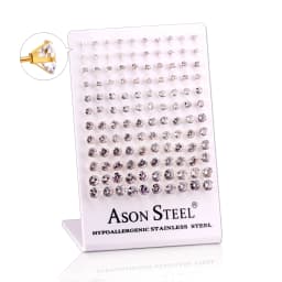 60Pairs/Lot Stainless Steel 3-8MM Clear Round Crystal Zircon Stud Earrings 4/6 Prong Tragus Cartilage Piercing Jewelry Wholesale