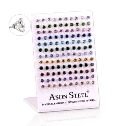 60Pairs/Lot Stainless Steel 3-8MM Clear Round Crystal Zircon Stud Earrings 4/6 Prong Tragus Cartilage Piercing Jewelry Wholesale