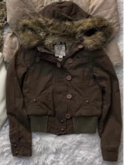 American style removable fur sweater hooded jacket Y2K women's fall and winter new retro casual slim waist waist short jacket