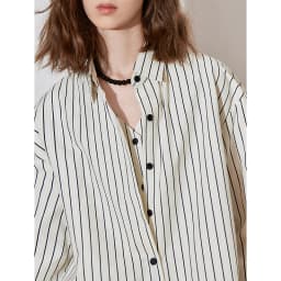TOYOUTH Women Striped Shirt 2025 Spring New Lyocell Cotton Long Sleeve Versatile Blouse Shirt Tops Blue