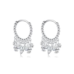 MODIAN 925 Sterling Silver Luxury Geometric Stunning Clear CZ Hoop Earrings Fashion Sparkling Dangle Ears For Women Fine Jewelry