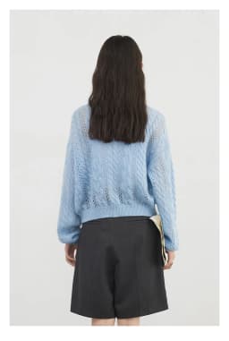 CHIC VEN Female Cardigan Loose Casual Mohair Hollow Knitted Sweaters Female Short Jumpers Spring Summer 2025 Tops