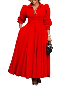 Wmstar Dress Women Casual Button Long Sleeve Dresses Fashion Streetwear Big Swing New Spring Clothes Wholesale Dropshipping