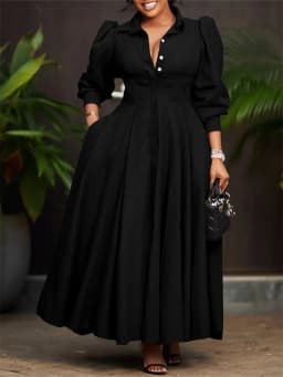 Wmstar Dress Women Casual Button Long Sleeve Dresses Fashion Streetwear Big Swing New Spring Clothes Wholesale Dropshipping