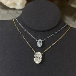 1/2/3carat Solitaire Oval Cut Moissanite Diamond Pendant for Women 18kYellow/Rose Gold Plated S925 Silver Minimalist Neck Chain