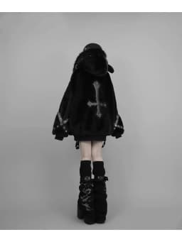 Mauroicardi Autumn Winter Oversized Warm Soft White Faux Fur Coat Women with Hood Harajuku Fashion Fluffy Jacket Streetwear 2025