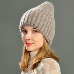 Winter Silk Satin Lined Beanie Hats Women Men Unisex Thick Chunky Cap Striped Warm Soft High Quality Cashmere Knitted Beanie Hat