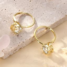 Lnngy Sparkling GRA Certified Moissanite Diamond Earrings For Women 14K Gold Filled 6.5MM Single Stone Hoop Earring Jewelry