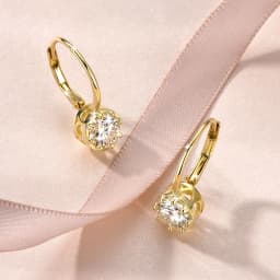 Lnngy Sparkling GRA Certified Moissanite Diamond Earrings For Women 14K Gold Filled 6.5MM Single Stone Hoop Earring Jewelry