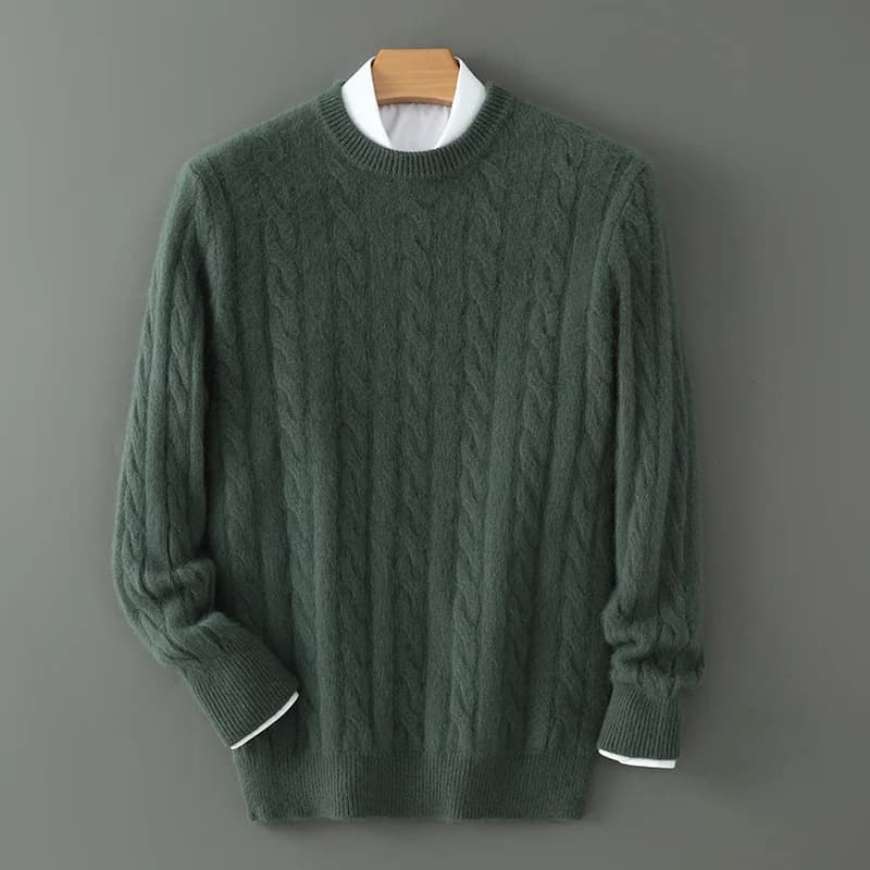 Men's thick cashmere sweater 100% pure cashmere round neck cashmere sweater 2024 new spring and winter knit base shirt
