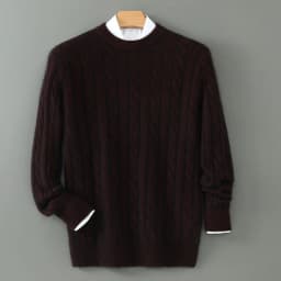 Men's thick cashmere sweater 100% pure cashmere round neck cashmere sweater 2024 new spring and winter knit base shirt