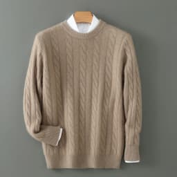Men's thick cashmere sweater 100% pure cashmere round neck cashmere sweater 2024 new spring and winter knit base shirt