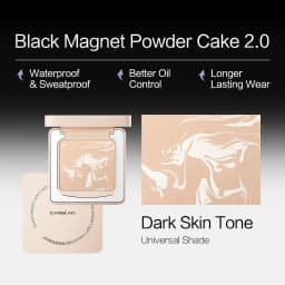 CARSLAN 2.0 Black Magnet Soft Focus Pressed Powder Waterproof Sweatproof 24H Longlasting Oil Control Translucent Setting Powder
