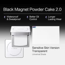 CARSLAN 2.0 Black Magnet Soft Focus Pressed Powder Waterproof Sweatproof 24H Longlasting Oil Control Translucent Setting Powder