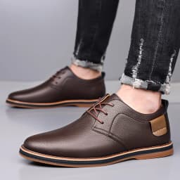 Men's Business Leather Shoes, Breathable & Comfortable, Soft Anti-slip Sole, for Driving, Outdoor Use & Daily Commute-XH202