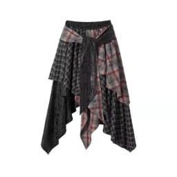 New In 2025 Irregular Cotton Patchwork Long Skirt For Women's 2025 Fashion Mid Length Vintage Skirts Woman Clothes