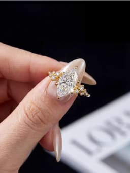 925 Sterling Silver Elegant Classic Lace 2CT Marquise Moissanite Ring For Women Engagement Luxury High Quality Fine Jewelry