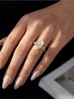 925 Sterling Silver Elegant Classic Lace 2CT Marquise Moissanite Ring For Women Engagement Luxury High Quality Fine Jewelry