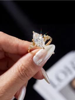 925 Sterling Silver Elegant Classic Lace 2CT Marquise Moissanite Ring For Women Engagement Luxury High Quality Fine Jewelry