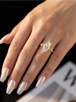 925 Sterling Silver Elegant Classic Lace 2CT Marquise Moissanite Ring For Women Engagement Luxury High Quality Fine Jewelry