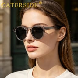 CATERSIDE Retro Round Men Sunglasses Punk Propionic Acid Pin Temple Luxury Sun Glasses Women Sports Leisure Party Eyewear UV400