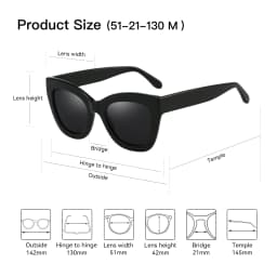 ZENOTTIC Handmade Acetate Polarized Sunglasses Fashion Square Shade UV400 Protection Sun Glasses for Women