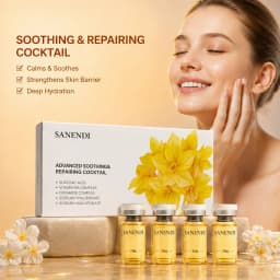 SANENDI 10vials Pink PDRN Serum Hyaluronic Acid Korean Skin Care Hydration Soothing Facial Essence GSH Vitamin Glow Solution