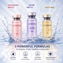 SANENDI 10vials Pink PDRN Serum Hyaluronic Acid Korean Skin Care Hydration Soothing Facial Essence GSH Vitamin Glow Solution