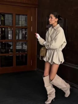 Women Fashion Casual Shorts Sets Female Zipper Jacket Long Sleeve Lapel Short Coats And Lady Chic Streetwear Balloon Shorts