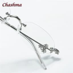 Chashma Prescription Glasses Rimless Optical Myopia Eyewear Student Fashion Stainless Steel Eyeglasses Optical Frames for Women