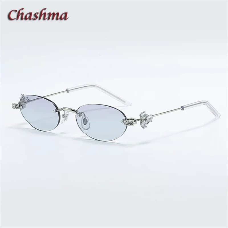 Chashma Prescription Glasses Rimless Optical Myopia Eyewear Student Fashion Stainless Steel Eyeglasses Optical Frames for Women