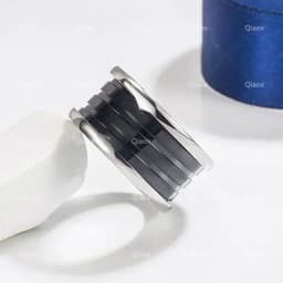 ES Fashion Brand Sterling Silver White Black Ceramic Ring for Women's Couple Temperament Luxury Jewelry Party Banquet Gift