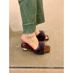 Autumn and Winter Square Toe Block Heel Women's Sandals High-end Sense High-heeled Temperament Fur Slippers