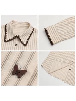 CHIC VEN Fashion Women Shirt Loose Striped Long Sleeve Female Blouses Butterfly Button Cotton Girl Coat Autumn Winter 2026