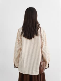 CHIC VEN Fashion Women Shirt Loose Striped Long Sleeve Female Blouses Butterfly Button Cotton Girl Coat Autumn Winter 2026